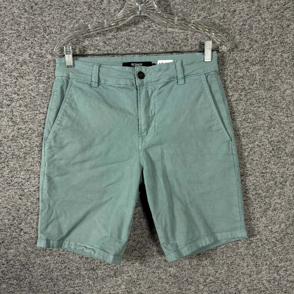 Hudson Men's Size 28 Green Cotton Blend 8" Chino Shorts